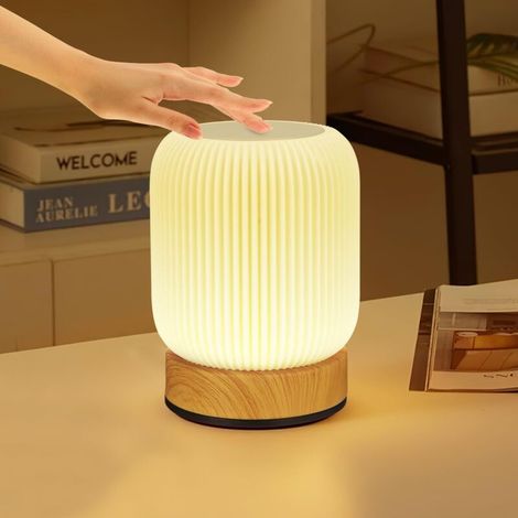 Lampe de chevet tactile ACKERMAN, rechargeable sans fil et à intensité variable, LED avec 256 couleurs RVB changeantes & 4 modes, veilleuse adulte et bébé pour chambre (1/5)