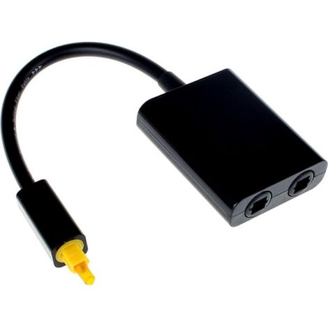Répartiteur de câble à fibre optique audio numérique, 1 entrée vers 2 sorties, adapté aux applications home cinéma et professionnelles, noir. (1/5)