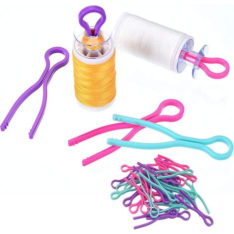 Bobbin Buddies : Lot de 30 clips plastiques porte-fil, accessoires pour machine à coudre et matelassage – permet d'associer vos fils de bobine à vos bobines à fil (1/5)