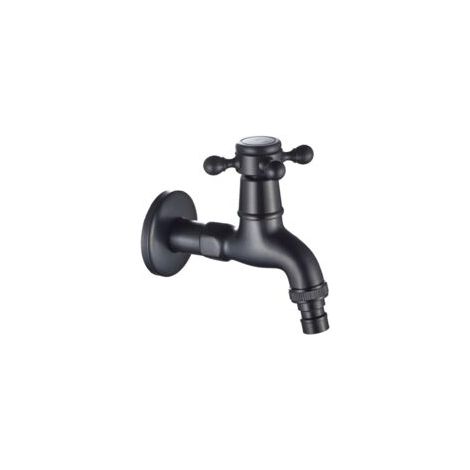 Grifo mural de latón para agua fría, ideal para baño, inodoro, lavabo, lavadora y grifos de jardín. Acabado en bronce envejecido.