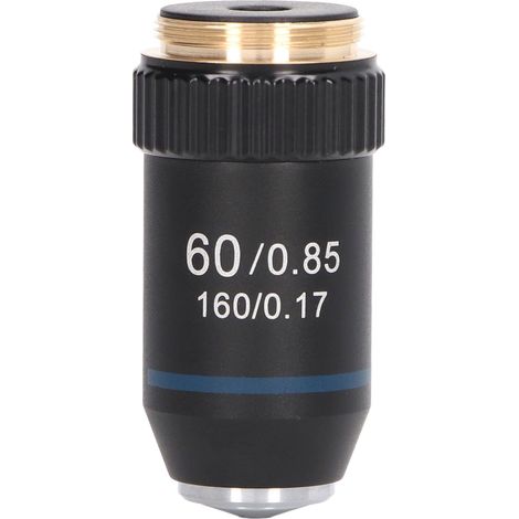 Objectif achromatique en laiton, grossissement 60x, pour microscope, interface de laboratoire de biologie, diamètre 20,2 mm. (1/5)