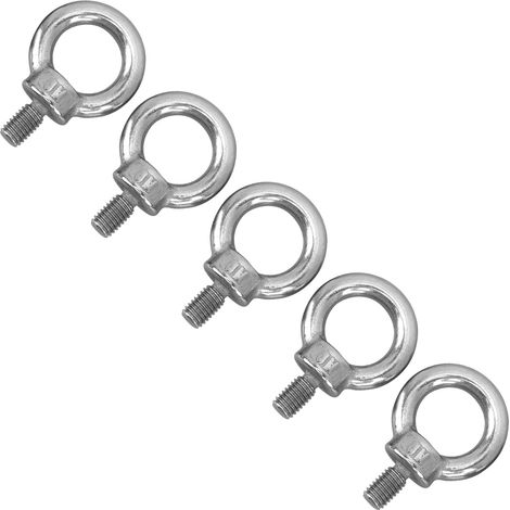 Lot de 5 boulons à œil de levage M8 en acier inoxydable, robustes et de qualité marine. (1/5)