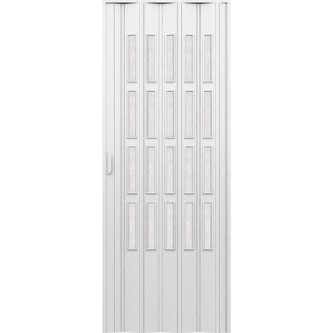 PORTA D'ARREDO PER INTERNO A SOFFIETTO CON VETRO NIAGARA BIANCO cm 83 x 214
