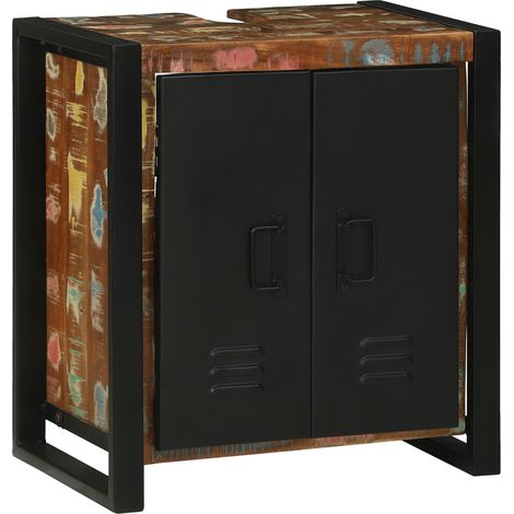 Waschbeckenunterschrank Braun Massives upgecyceltes Holz vidaXL (1/5)