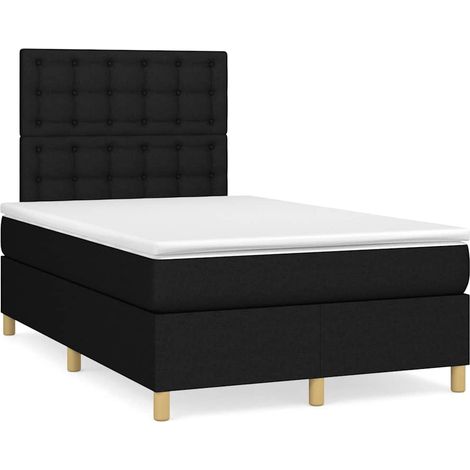 Cama box spring con colchón tela negro 120x190 cm vidaXL (1/5)