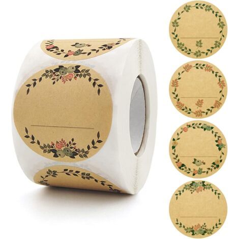 Autocollants d’étiquettes de 2 pouces pour pots et couvercles, autocollants Kraft vierges pour pots et couvercles Mason, étiquettes de mise en conserve, étiquettes d’épices, étiquettes de bout (1/4)