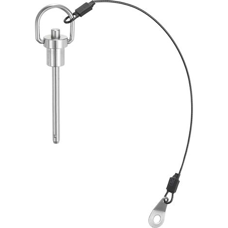 Pasadores de bloqueo de bola con pomo, diámetro del pasador de 6 mm, longitud de trabajo de 50 mm con cable de seguridad, acero inoxidable 304. (1/5)