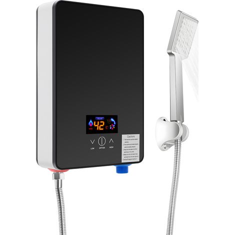 Mini Chauffe-Eau Instantané 6500W 220V, Chauffe-Eau électrique sans réservoir avec kit de Douche et Affichage LED, 30-55℃ Température Réglable, pour Cuisine Salle de Bain (1/5)