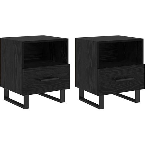 Maison Exclusive - Armadio da Notte 2 pcs Rovere Nero 40 x 35 x 47,5 cm