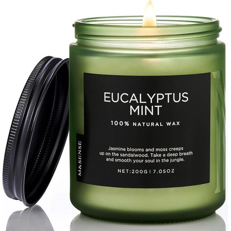 Duftkerze Sojawachs Minze Eukalyptus 200g 50Std Eukalyptusminze 200g (1/5)
