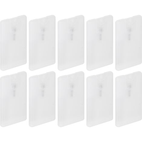 Lot de 10 flacons vaporisateurs de parfum de 20 ml, format carte de crédit, avec pompe à vaporisateur plate vide. (1/5)
