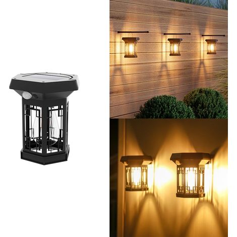 Lampe Solaire Extérieure - Détecteur De Mouvement - Pour Jardin Mur Villa - 5,5 V 60 mA - 8-10 H Autonomie - Lumière Chaude - 1 Pièce