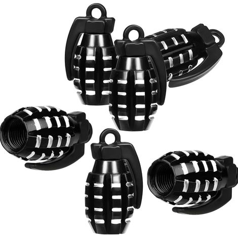 Lot de 6 bouchons de valve pneu aluminium, ajustement universel vélo, voiture, moto (1/5)