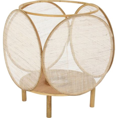 Bougeoir bambou et verre marron pour ambiance zen - Brun naturel en bambou et verre (1/5)