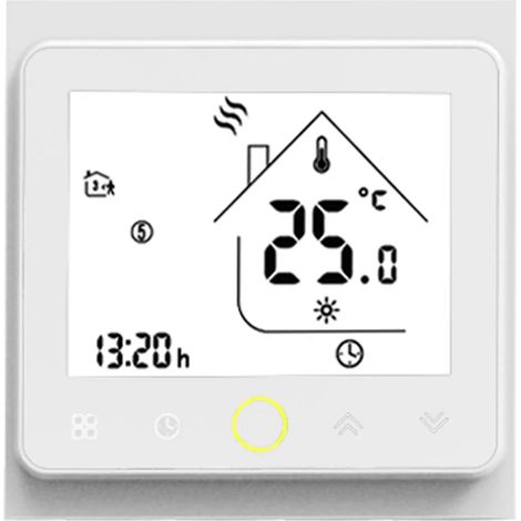 Intelligenter Raumthermostat 5A (weiß, ohne WLAN), Innenthermometer geeignet für Fußbodenheizung, Warmwasserversorgung und Wandheizung. (1/5)