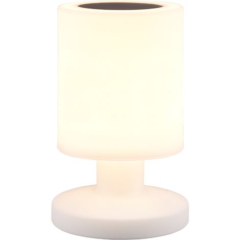 Lampada da tavolo LED, plastica, bianco, 13x20,5x13 cm, Silva (1/5)