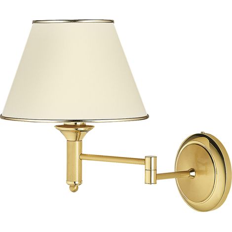 Applique classica regolabile ottone satinato ecru E27 Jupiter