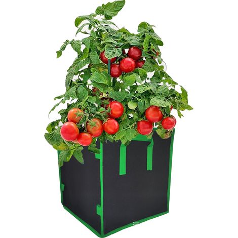 Sacs de culture carrés de 7 gallons pour jardin, bacs à plantes, pots de culture avec poignées, conteneurs à plantes respirants en feutre pour carottes, oignons, herbes aromatiques, fleurs et légumes (1/5)
