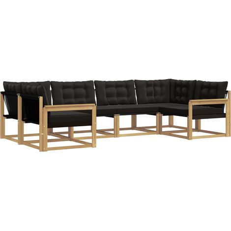 Ensemble de canapés d'extérieur 6 pc Blanc et noir vidaXL (1/5)