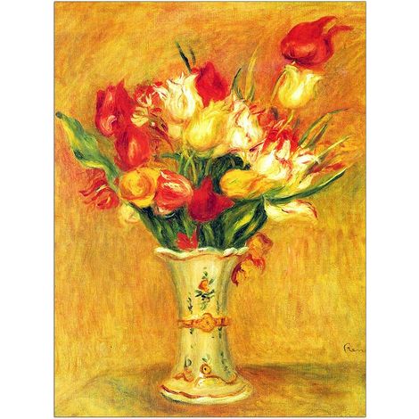 Tulips in a Vase Panneaux Decoratifs, Bois MDF, Multicolore, 60x80 Cm (1/3)