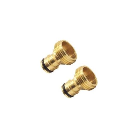 Raccord rapide pour tuyau d'arrosage, embout mâle en laiton de 3/4", adaptateur à connexion rapide, 2 pièces - Crezuo