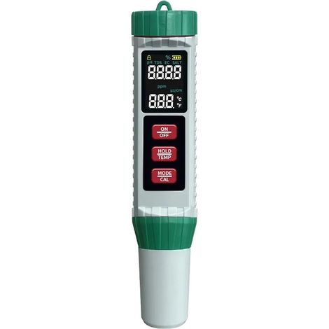 Stylo testeur d'eau domestique à affichage numérique LCD, étanche, multifonctionnel, haute précision, testeur de pH 5 en 1, analyse fiable