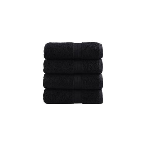 Hochwertige Badetücher, 4er-Set, schwarz, 30 x 30 cm, 600 g/m² - Crezuo