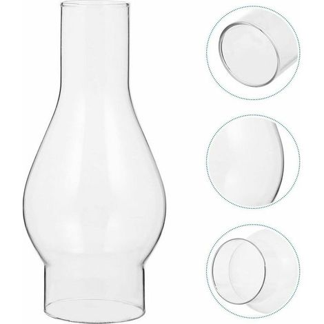 Abat-jour en verre résistant aux hautes températures pour lampe à huile – Taille 5 x 7,3 x 10 cm – Accessoire remplaçable (1/4)