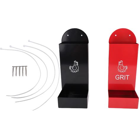 Distributeur Automatique d'Oyster Shell et de Grits pour Poules - Plateau Métallique Suspendu pour Accessoires de Poulailler (2 x Bac)