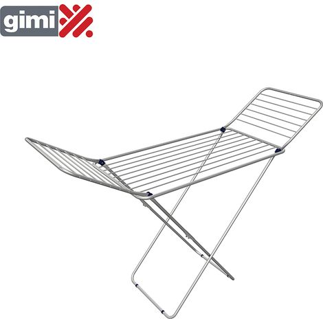 Séchoir Gimi Alucom 20m Séchoir à Linge Aluminium 20m, Pieds En X - Gimi