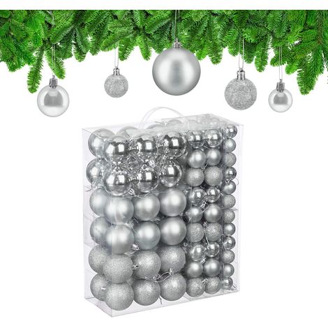 Set di palline per albero di Natale, finitura opaca/lucida/glitterata