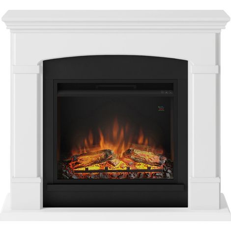Camino Elettrico da Pavimento Fuoco Finto 1500w Tagu Helmi Bianco (1/8)