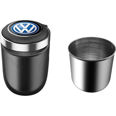 Cendrier de voiture suspendu, multifonction, avec lampe, accessoire de cendrier en métal pour l'intérieur de la voiture (Volkswagen) (1/5)