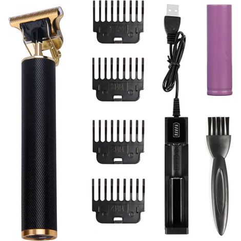 Tondeuse à cheveux électrique USB T9 pour hommes, rasoir de barbier professionnel, tondeuse à barbe sans fil, rasage de la barbe, contour en T02340