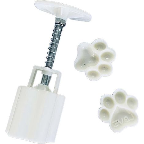 Moule à gâteau de lune en plastique avec tampon en forme de patte de chat, emporte-pièce, accessoire de pâtisserie à faire soi-même (1/5)