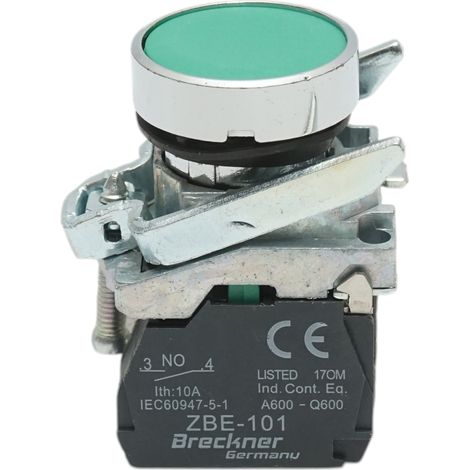 Pulsante di ritorno verde 1NO, 10A, TB4-BA31 Breckner Germany (1/4)