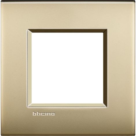 Plaque Livinglight Air Brillant 2 modules Or mat BTICINO LNE4802OF (1/2)