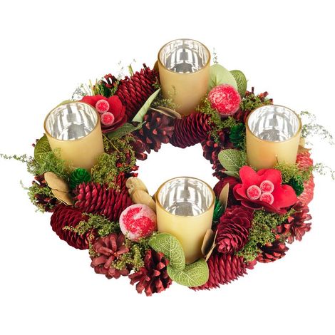 Kranz MagicHome Weihnachten, rot, 30 cm (1/4)
