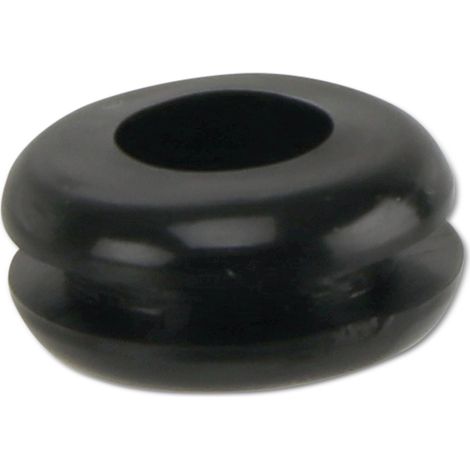 Passe-câble KSS en PVC souple, noir, épaisseur de plaque 1,7, diamètre du trou 6,4, fermé, 1 pièce (1/2)