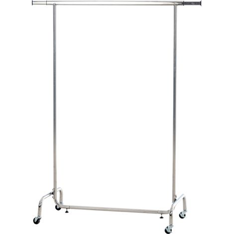 Penderie portant porte-vêtements sur roulettes hauteur 160 cm largeur 100-190 cm en acier inoxydable 100003508 (1/5)