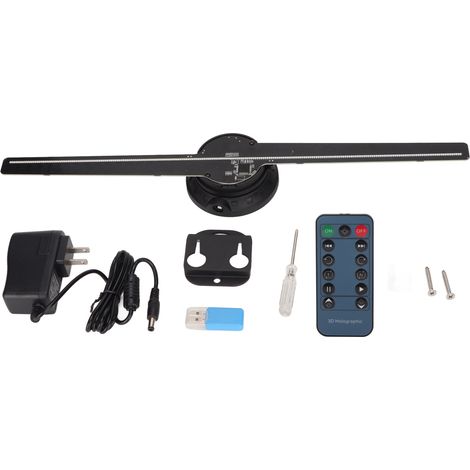 DF-42 42 cm 3D-Hologramm-Ventilator mit LED-Projektion, 2 Flügel für Werbung, 100–240 V Netzteil, US-Stecker (1/5)