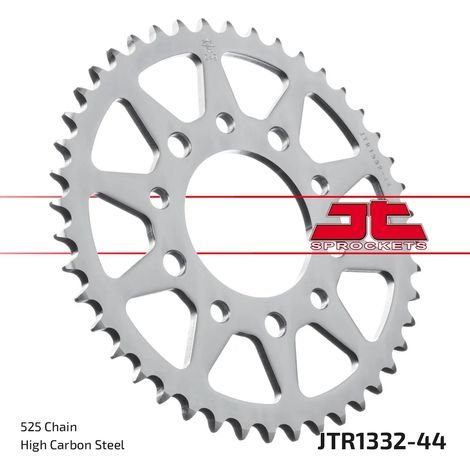Corona posteriore in acciaio JT R1332-44, 44 denti, misura 525 (1/2)