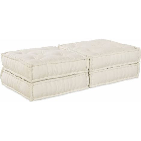 Modulare Sofagarnitur 2 pcs Creme 140 x 70 x 36 cm Stoff