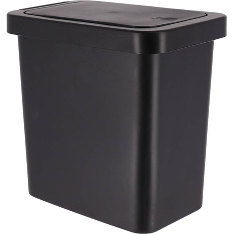 Bidone rettangolare in pp con coperchio 8l - nero - Tendance (1/4)