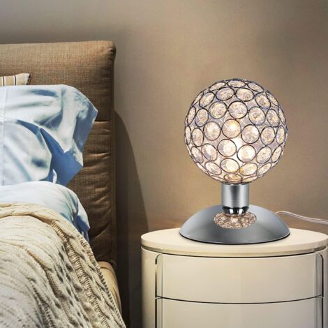 BUNTHAUS Moderne Lampe de table de salon en cristal - Lampe de chevet pour chambre à coucher - Culot G9 - Lampe de chevet pour hôtel - Table de chevet pour fille - Sans ampoule [Classe énergétique E]