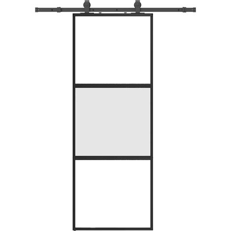 Maison Exclusive - Schiebetür mit Beschlag Schwarz 76x205 cm Hart