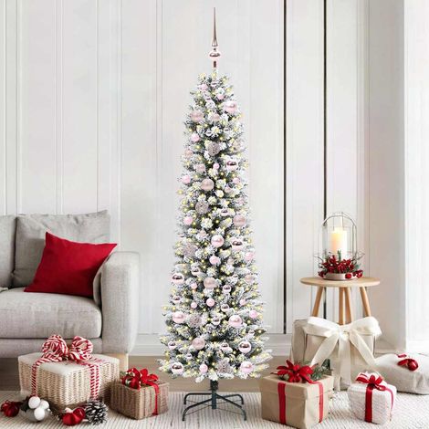 Künstlicher Weihnachtsbaum mit 300 LEDs mit Ständer Weiß 180 cm
