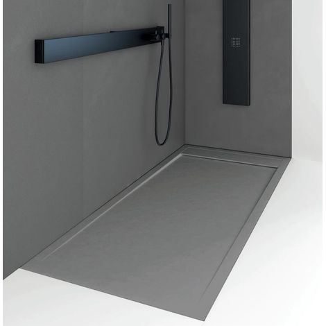 Piatto doccia ultrasottile 70 x 200 cm QUERA in resina finitura ardesia cemento