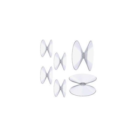 Ventouses Double Face, 6 Pièces 4 cm Ventouses Transparentes, Extra Fortes PVC Plastique Suspension Rideau Isolant Ventouse pour Miroir De Table En Verre, Miroir de fenêtre de salle (1/5)