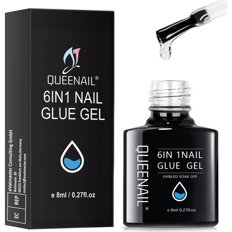8ml Colle Faux Ongle 6 en 1,Colle à Ongles,Extra Forte RapideColle Faux L'ongle avec Pinceau,Longue Duré ColleCapsule Onglerie,Bond Nail,Nail Bond Super Forte Pour Réparer (1/5)